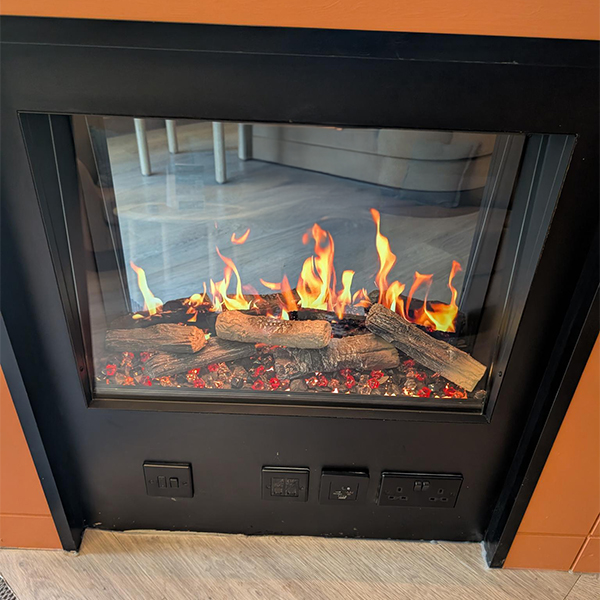 Image flames on the electric fire.